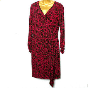 Etcetera Black Pink Ruched Dress Size 8 (nn11)